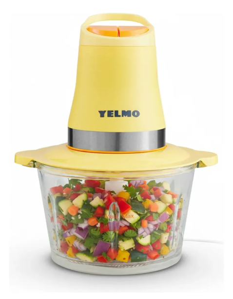 Picadora De Alimentos Yelmo Pc-5800 2 Velocidades 500w Amarillo Bol de vidrio de 2 litros