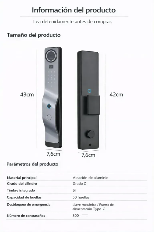 Cerradura Smart Lock Dexeon Huella Clave Bluetooth