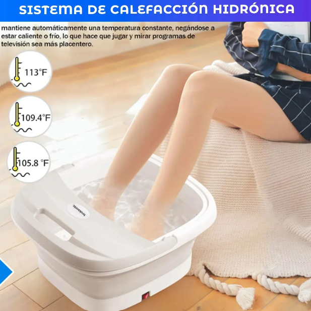 Spa Masajeador De Pies Bañera Electrica Hidromasaje Plegable Gris